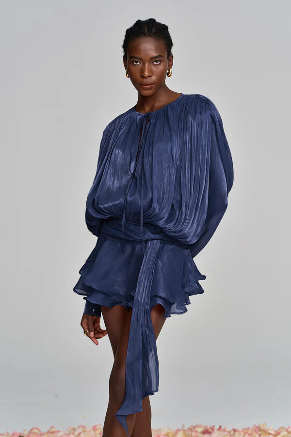 Aliyah Balloon Sleeve Ruffle Mini Dress