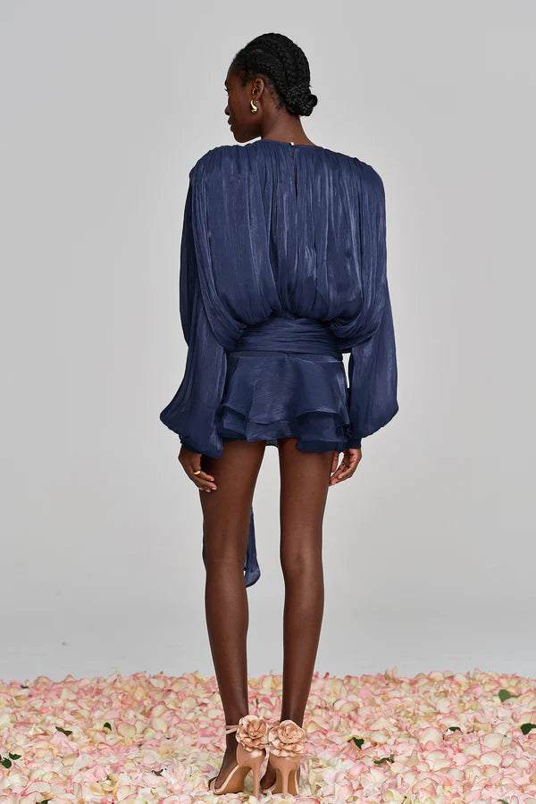 Aliyah Balloon Sleeve Ruffle Mini Dress