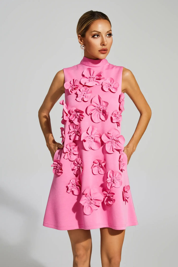 Rose Flower Mini Dress