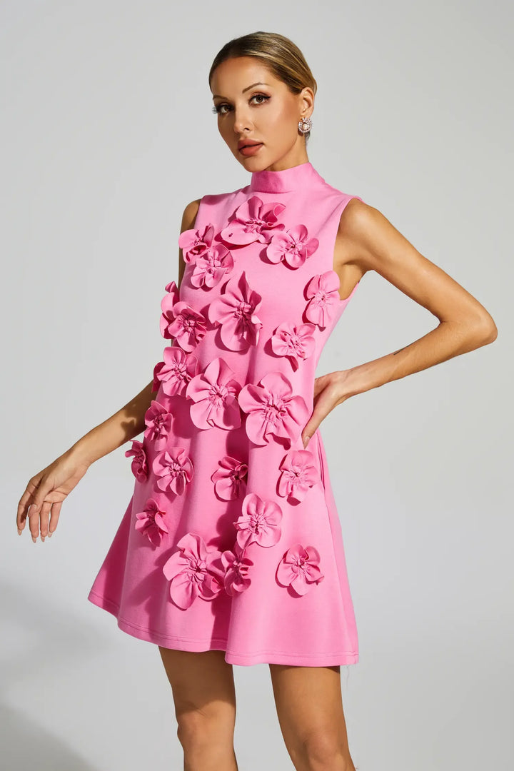 Rose Flower Mini Dress