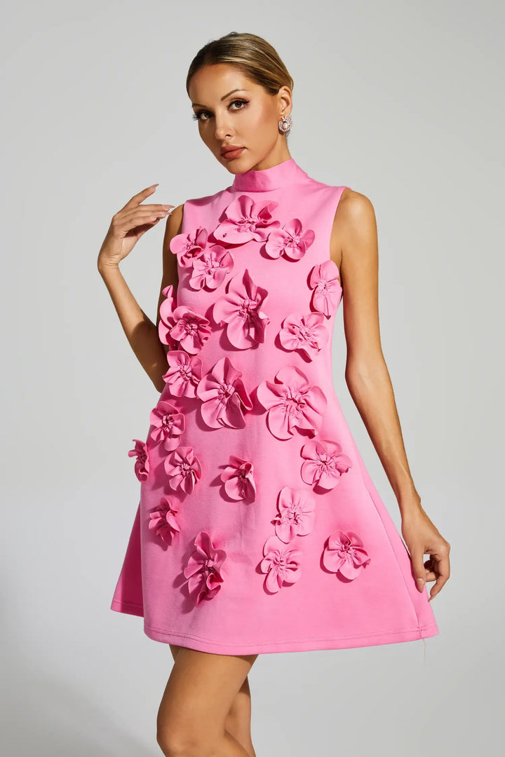 Rose Flower Mini Dress