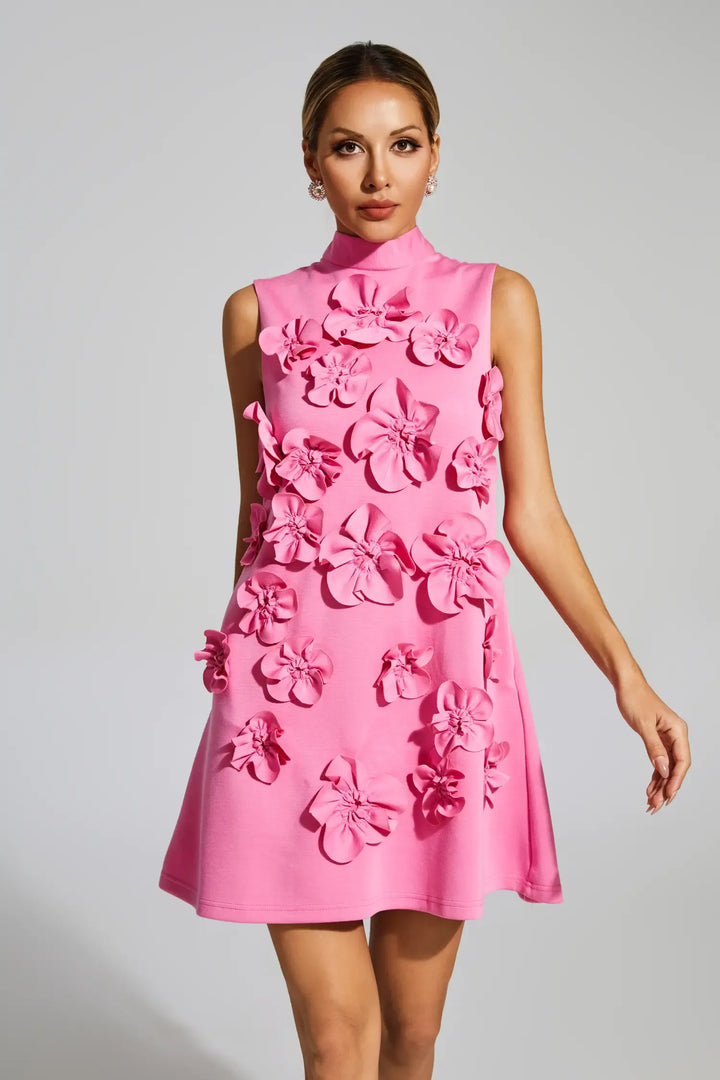 Rose Flower Mini Dress